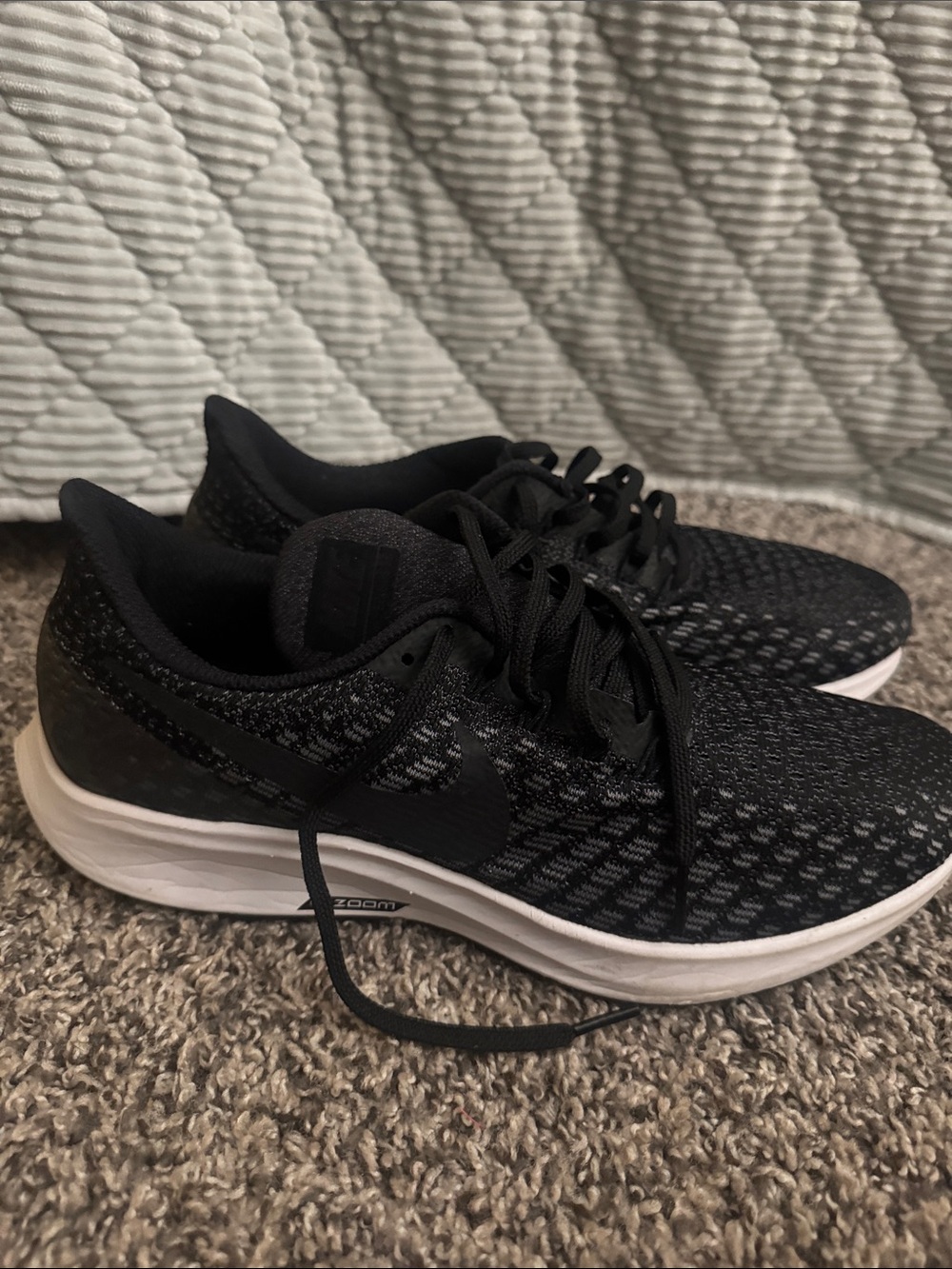 Nike Black Knit Running Shoes with White Midsole